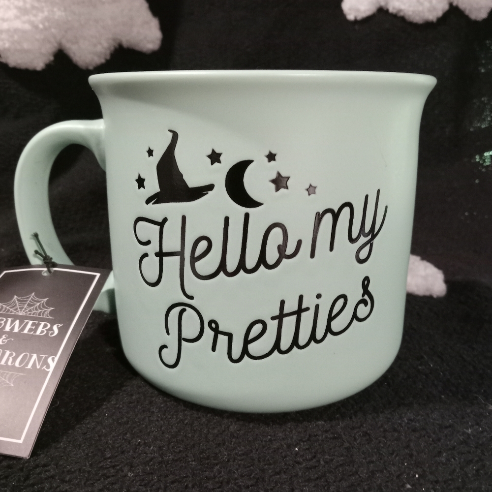 NWT Hello my pretties mug , ,mint halloween , pastel halloween , witch mug , 🧙‍